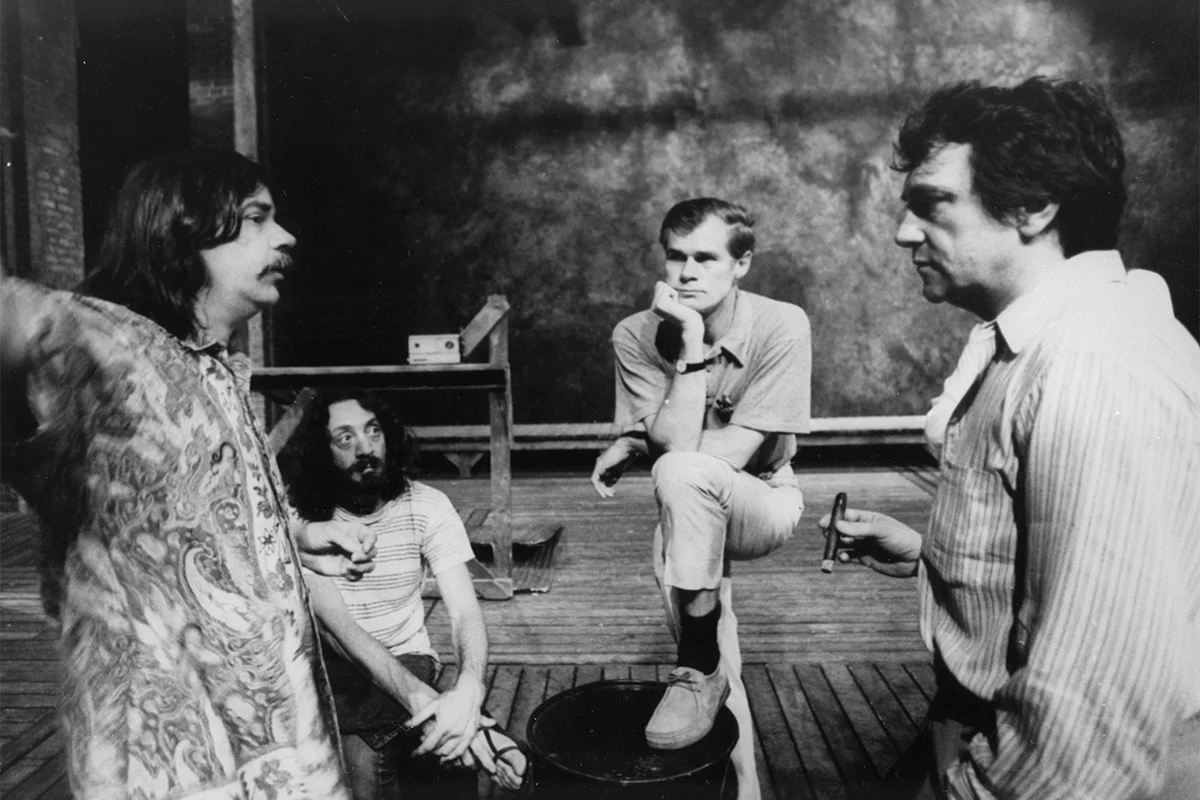 Galt MacDermot, center, circa 1972 during the production of Via Galactica.